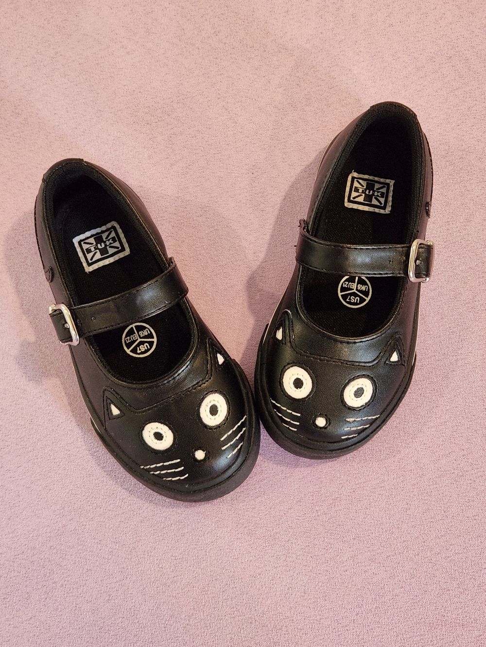 T.U.K. Classic Black Cat Face Mary Jane Toddler 7